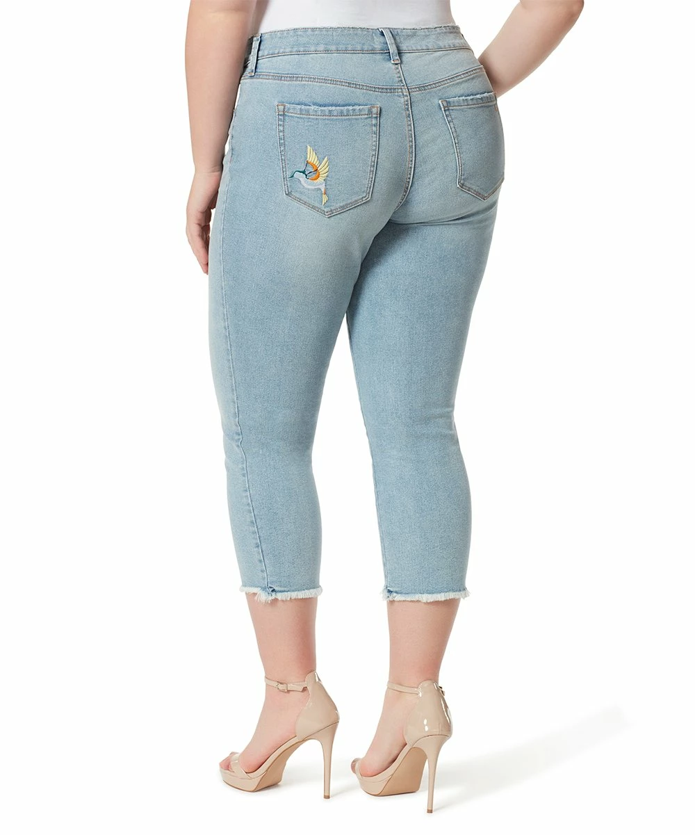 Hot Sale π€© Jessica Simpson Back Roads Blue Floral Arrow Crop Straight-Leg π Jeans - π© Women π - Image 3