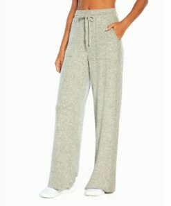 Budget ✨ Jessica Simpson Heather Gray Side-Panel Drawstring Jessie 30'' Wide-Leg Pants - 👩 Women 💯