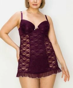 Outlet 😀 Jessica Simpson Rose Lace-Accent Babydoll For 👩 Women 😍