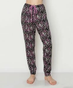 Cheapest 🌟 Jessica Simpson Black & Purple Abstract Leopard Pajama Pants - 👩 Women 🛒