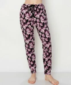 Flash Sale 😉 Jessica Simpson Jet Black & Pink Peonies Pajama Pants - 👩 Women 🥰