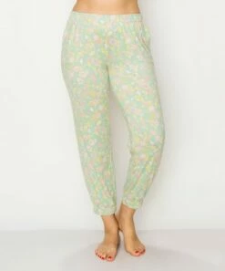 Brand new 🧨 Jessica Simpson Light Jade Floral Cuffed Pajama Pants - 👩 Women 🛒