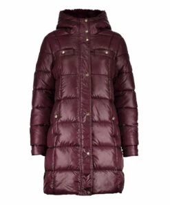 Discount 👍 Jessica Simpson Merlot Hooded Puffer Parka - 👩 Women & Plus ✔️