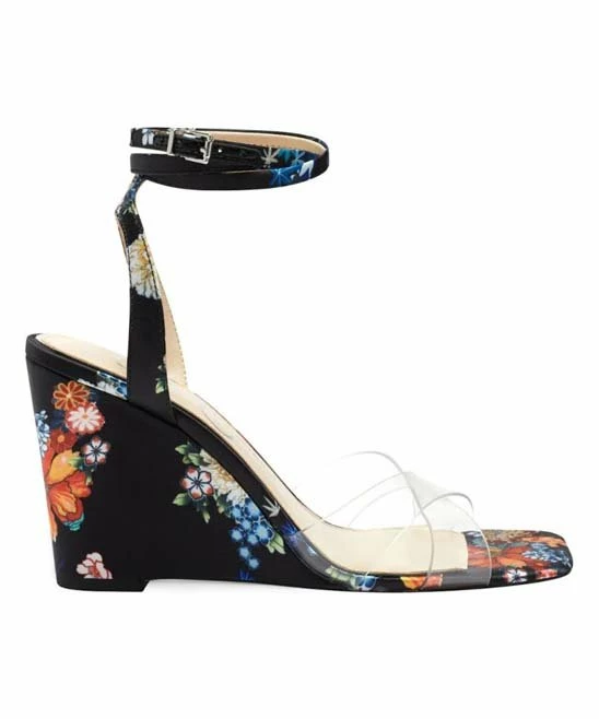 Hot Sale π Jessica Simpson Black & Clear Floral Ankle-Strap Crisscross Wedge π©΄ Sandal - π© Women π 2 Hot Sale π Jessica Simpson Black & Clear Floral Ankle-Strap Crisscross Wedge π©΄ Sandal - π© Women π - Image 2