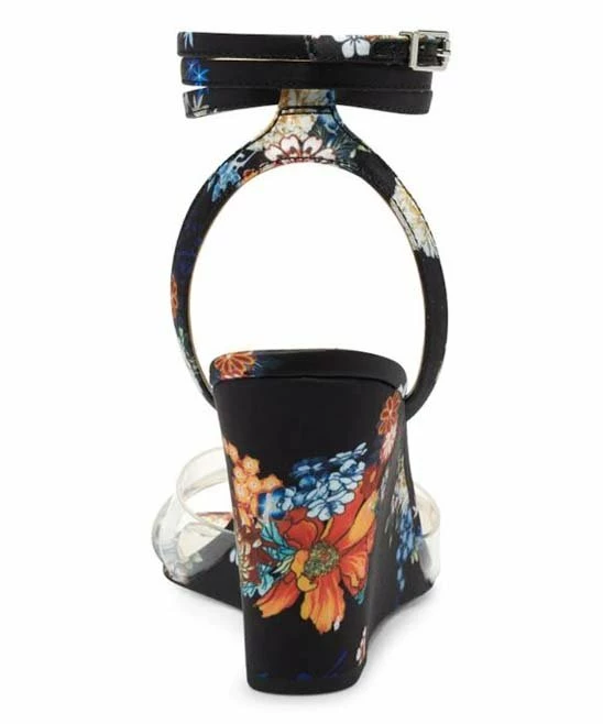 Hot Sale π Jessica Simpson Black & Clear Floral Ankle-Strap Crisscross Wedge π©΄ Sandal - π© Women π 4 Hot Sale π Jessica Simpson Black & Clear Floral Ankle-Strap Crisscross Wedge π©΄ Sandal - π© Women π - Image 4