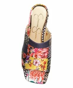 Best deal ❤️ Jessica Simpson Black & Pink Floral Aishia Wedge 🩴 Sandal - 👩 Women 😍 -Jessica Simpson store zu108749918 alt 2 tm1662644264