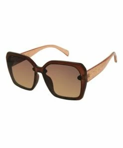 Brand new 👍 Jessica Simpson Brown Glitter & Amber Square 👓 Sunglasses For 👩 Women 🤩