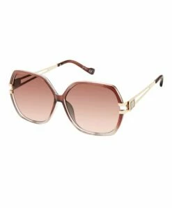 Discount 🔥 Jessica Simpson Brown Fade & Goldtone Oversize 👓 Sunglasses For 👩 Women 🎁
