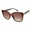 Hot Sale 😉 Jessica Simpson Matte Brown & Amber Cat-Eye 👓 Sunglasses For 👩 Women 🎁