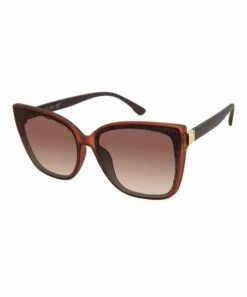 Hot Sale 😉 Jessica Simpson Matte Brown & Amber Cat-Eye 👓 Sunglasses For 👩 Women 🎁