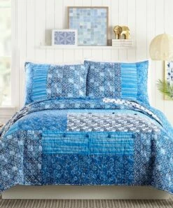 Budget ✨ Jessica Simpson Blue Azra Quilt For Home & Garden 😉