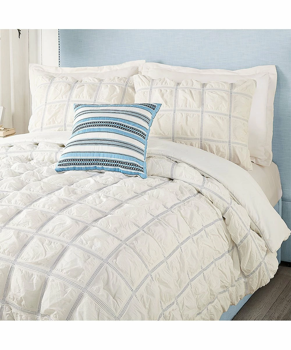 Best Pirce π― Jessica Simpson White & Blue Mykonos Four-Piece Comforter Set For Home & Garden π - Image 4
