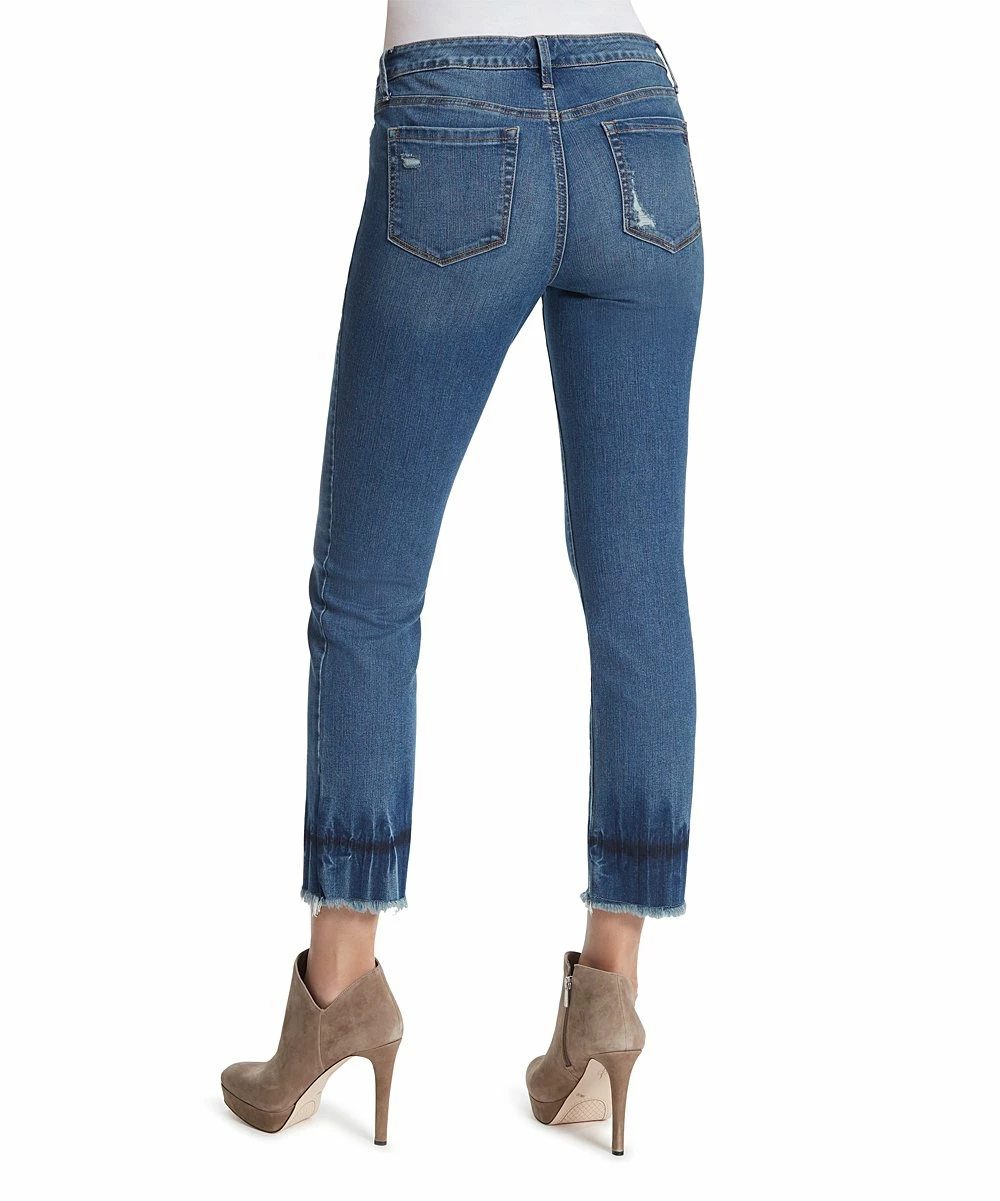 Deals π₯° Jessica Simpson Medium Blue Abstract-Trim Arrow Straight Ankle π Jeans - π© Women π€©
