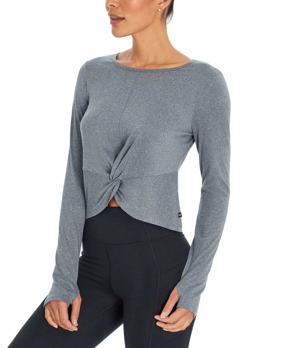 Coupon π Jessica Simpson Heather Blue Margot Twist-Front Long-Sleeve Tee - π© Women π€© - Image 2