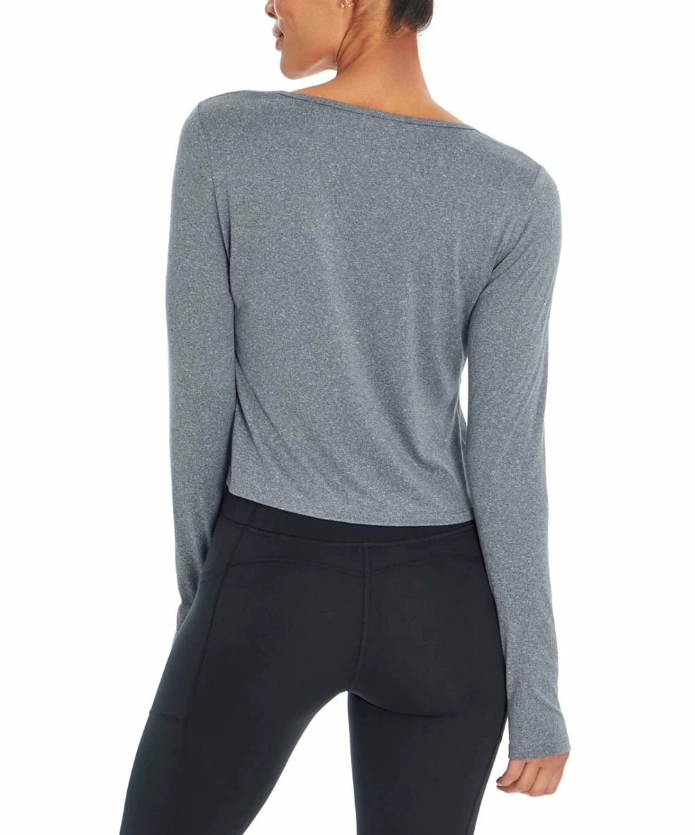 Coupon π Jessica Simpson Heather Blue Margot Twist-Front Long-Sleeve Tee - π© Women π€© - Image 3