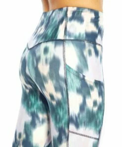 Wholesale 🔔 Jessica Simpson Blue Abstract Pocket Tummy-Control High-Waist 25'' Capri Leggings - 👩 Women 👍