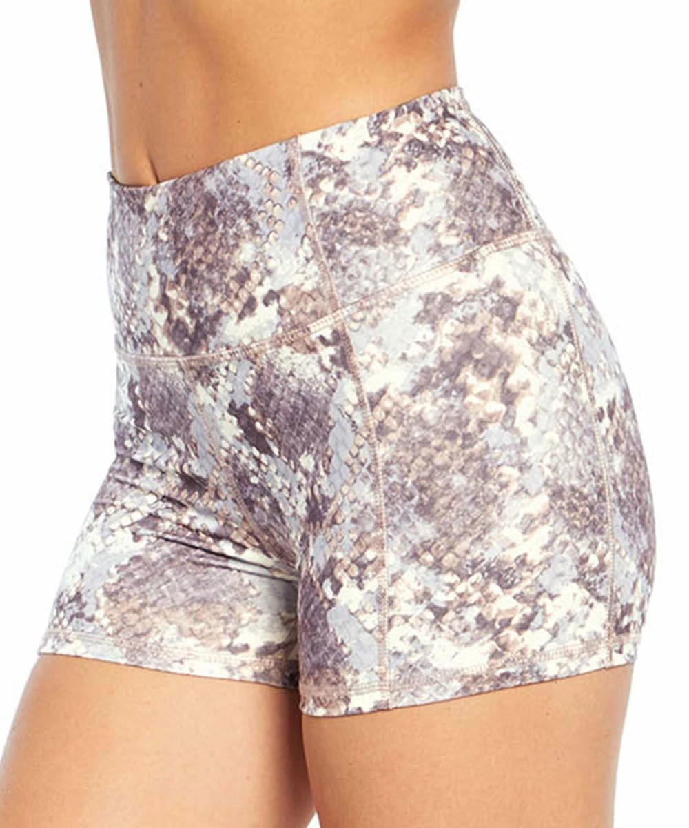 Best Pirce π Jessica Simpson 3'' Heather Purple Snake-Print Pocket Tummy-Control Hottie Bike Shorts - π© Women π - Image 2