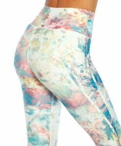 Flash Sale 🤩 Jessica Simpson Ice Green & Pink Tie-Dye Aiden 22'' Capri Leggings - Plus For 👩 Womens Plus ⭐