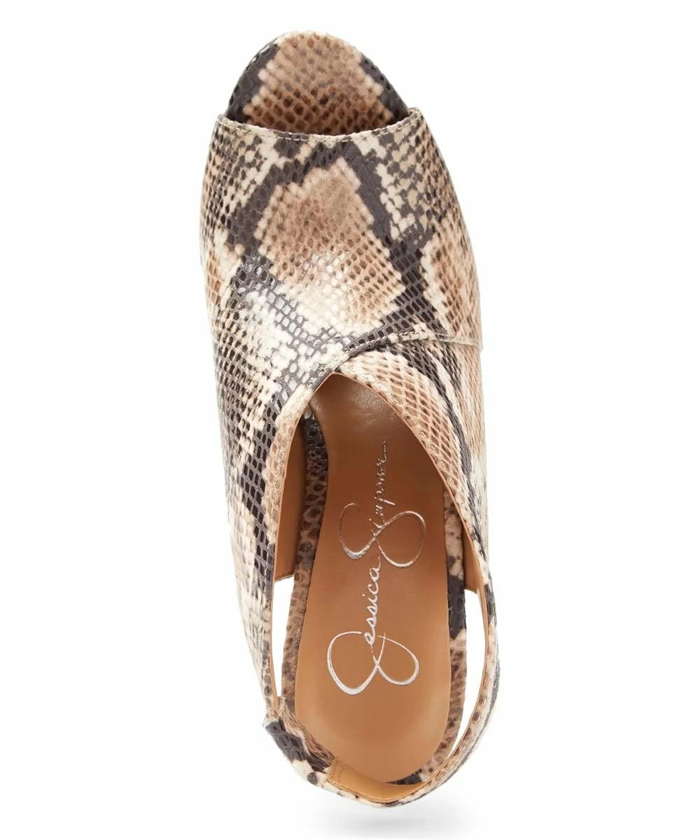 Outlet π Jessica Simpson Taupe & Black Baja Snake-Embossed Jelinsia Wrap Open-Toe Bootie - π© Women π― 4 Outlet π Jessica Simpson Taupe & Black Baja Snake-Embossed Jelinsia Wrap Open-Toe Bootie - π© Women π― - Image 4