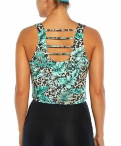 Discount 🛒 Jessica Simpson Ice Green & Black Cheetah Dani Crop Tank - 👩 Women ❤️