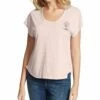 Budget ✔️ Jessica Simpson Peachskin Asher 'The Bahamas' Scoop Neck Tee - 👩 Women 😍