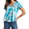 Wholesale ✔️ Jessica Simpson Turkish Tie-Dye Carly Flutter Sleeve Tee - 👩 Women 💯