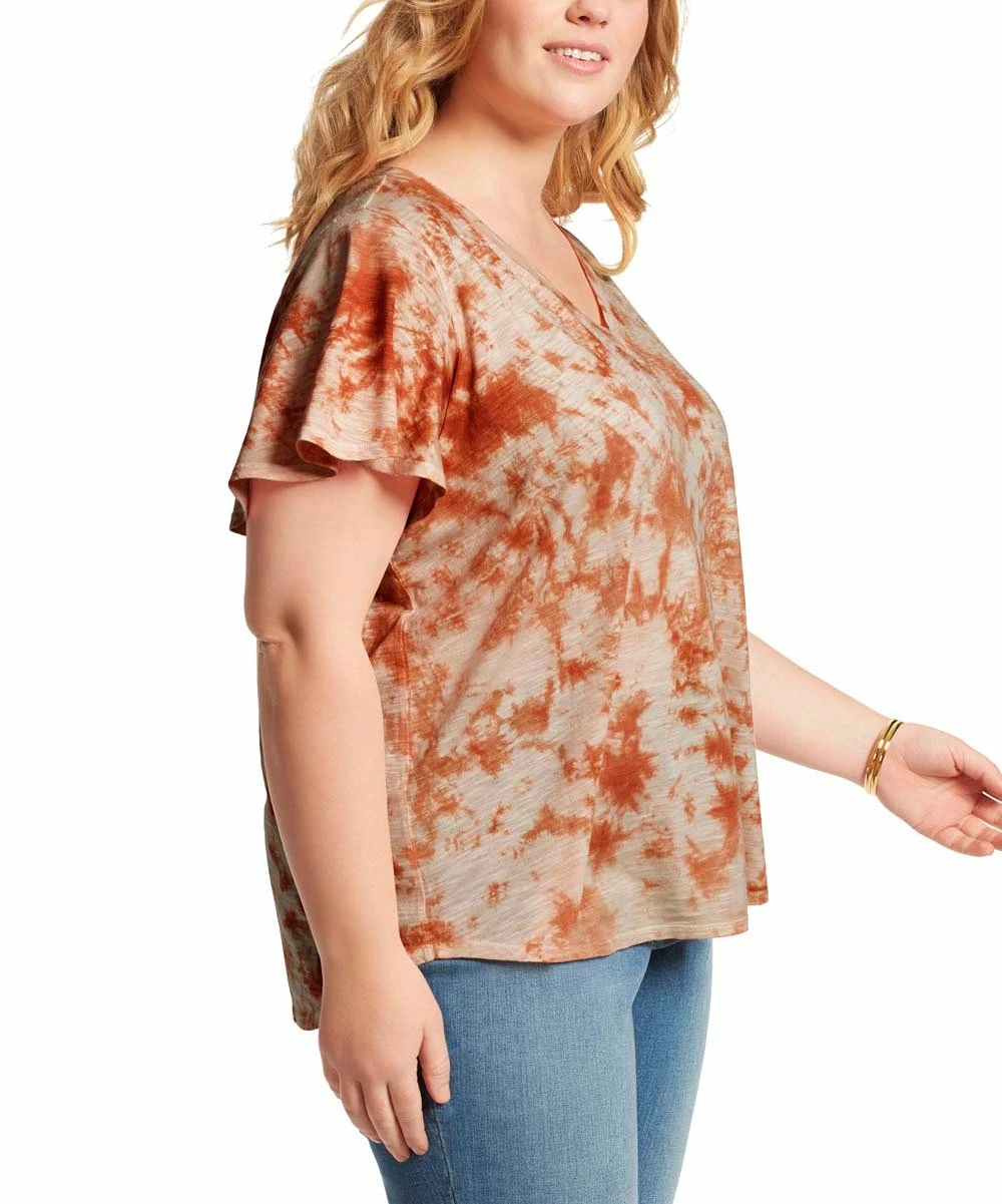 Buy π― Jessica Simpson Golden Tie-Dye Flutter-Sleeve Tee - Plus For π© Womens Plus π₯° 2 Buy π― Jessica Simpson Golden Tie-Dye Flutter-Sleeve Tee - Plus For π© Womens Plus π₯° - Image 2